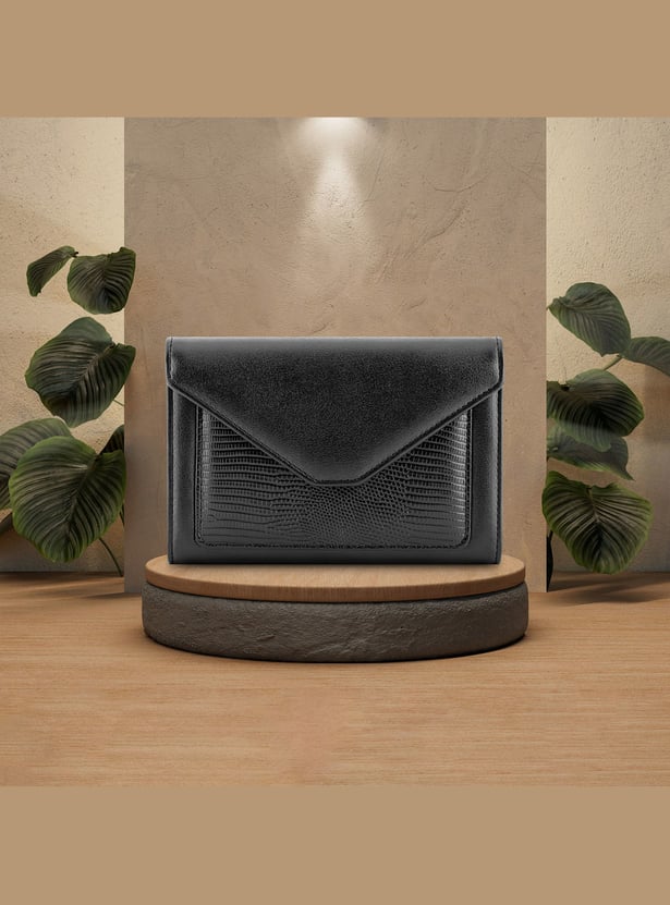 FASTRACK Croc-Textured Push-Button Wallet