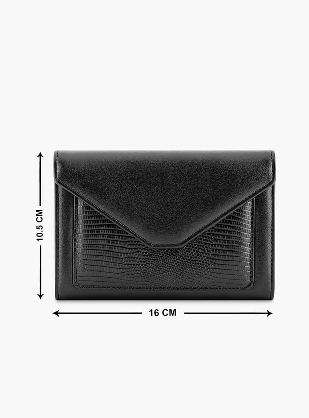 FASTRACK Croc-Textured Push-Button Wallet