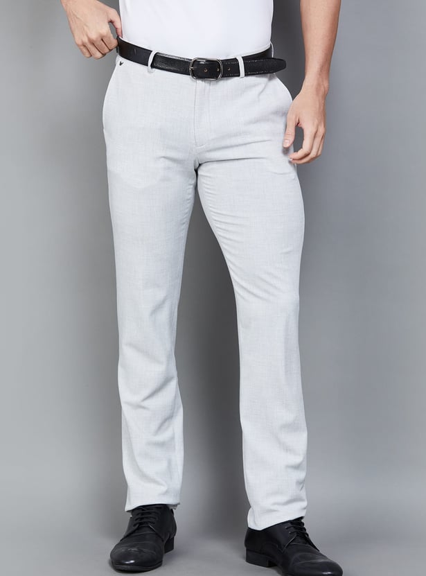 BLACKBERRYS Solid B-95 Formal Trousers (Slim Straight)