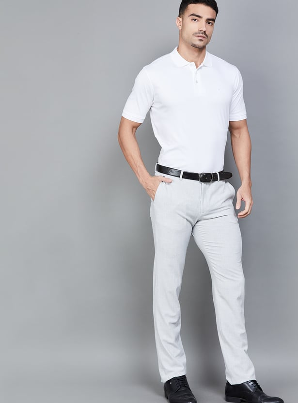 BLACKBERRYS Solid B-95 Formal Trousers (Slim Straight)
