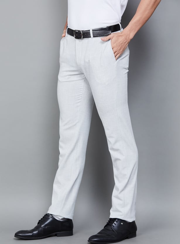 BLACKBERRYS Solid B-95 Formal Trousers (Slim Straight)