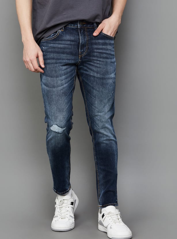 JACK & JONES Distressed Regular Tapered Jeans