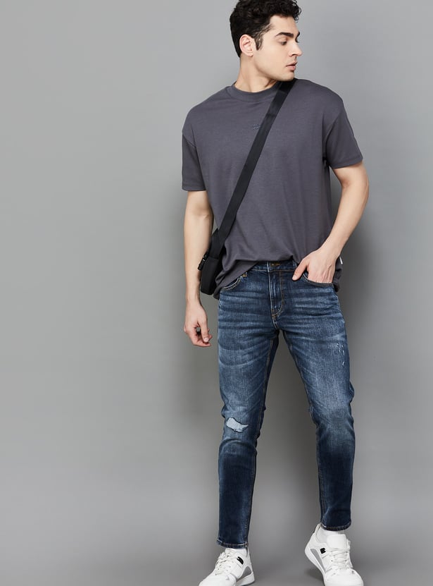 JACK & JONES Distressed Regular Tapered Jeans