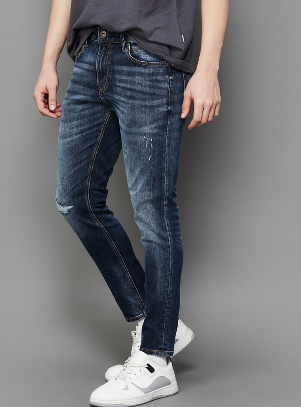 JACK & JONES Distressed Regular Tapered Jeans