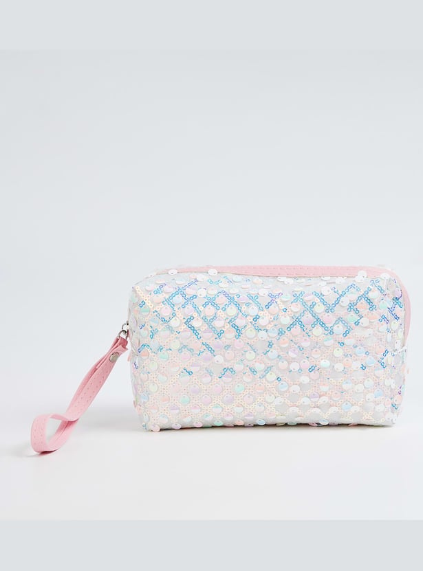 FAME FOREVER Sequinned Vanity Pouch