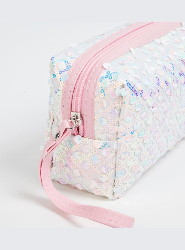 FAME FOREVER Sequinned Vanity Pouch