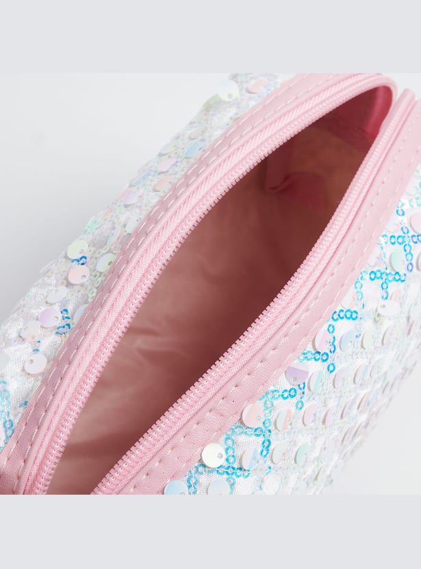 FAME FOREVER Sequinned Vanity Pouch