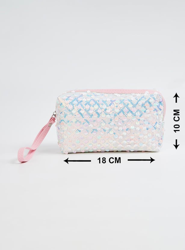FAME FOREVER Sequinned Vanity Pouch
