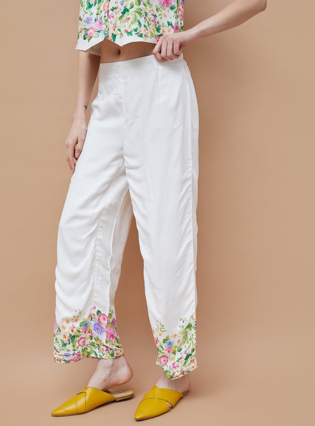 COLOUR ME Floral Print Straight Pants