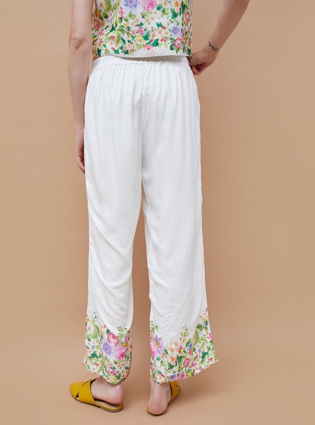 COLOUR ME Floral Print Straight Pants