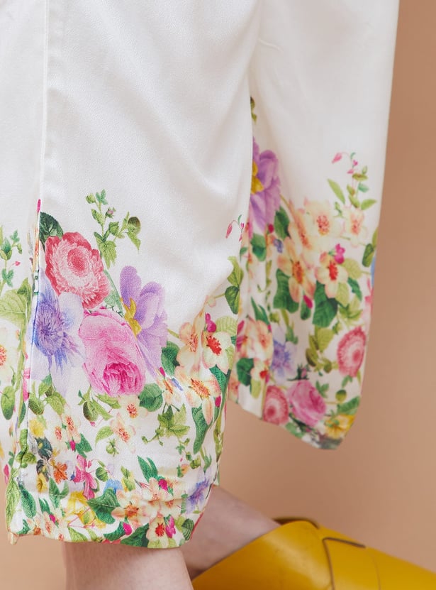 COLOUR ME Floral Print Straight Pants
