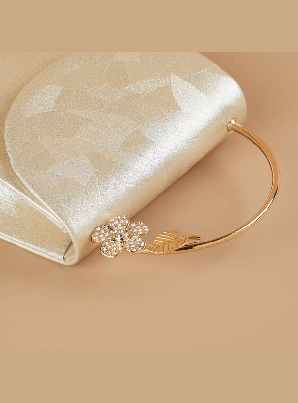 CODE Patterned Foldover Clutch