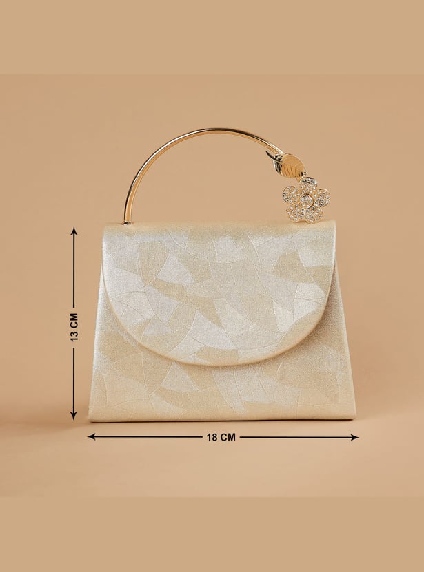 CODE Patterned Foldover Clutch