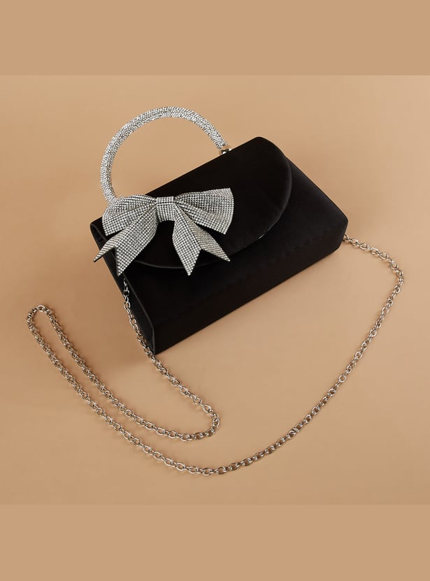 CODE Embellished Bow Detail Clutch