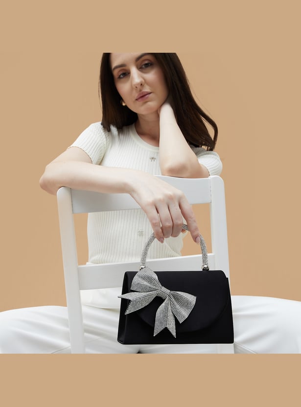 CODE Embellished Bow Detail Clutch