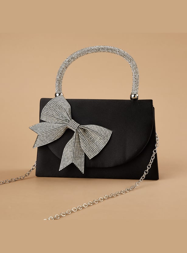 CODE Embellished Bow Detail Clutch