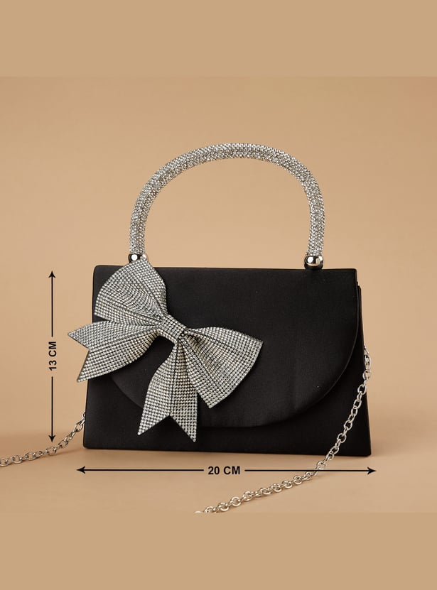CODE Embellished Bow Detail Clutch