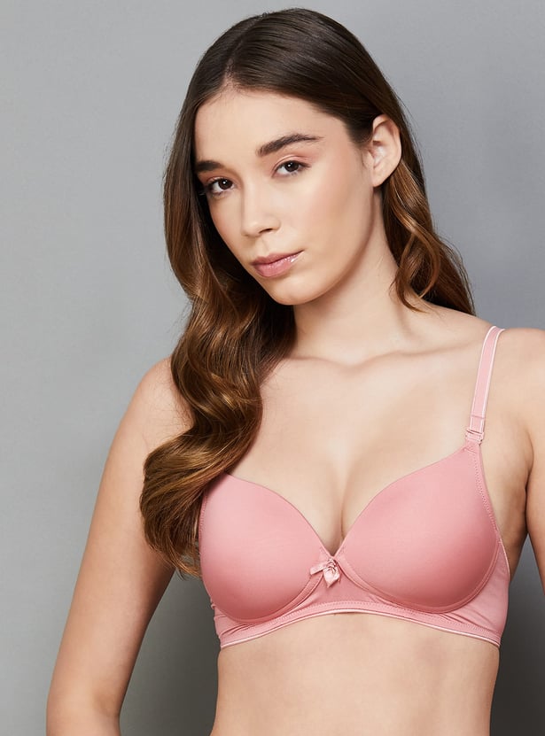 ENAMOR Solid Padded Non-Wired T-shirt Bra