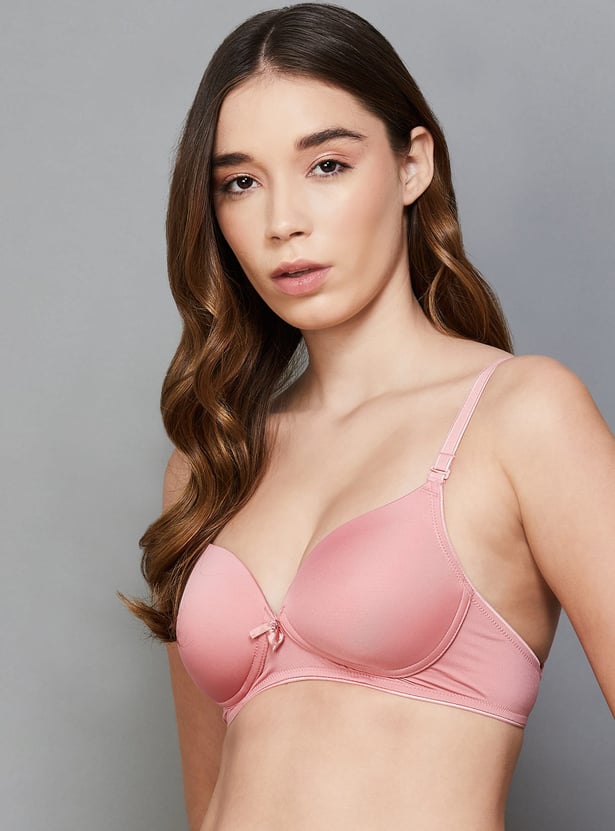 ENAMOR Solid Padded Non-Wired T-shirt Bra