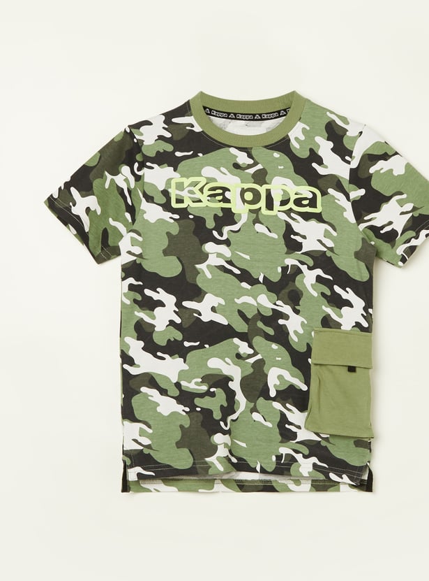 KAPPA Boys Camouflage Print T-shirt with Flap Pocket