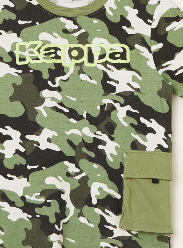 KAPPA Boys Camouflage Print T-shirt with Flap Pocket