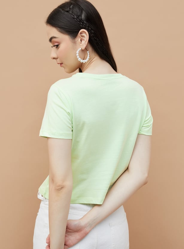 GINGER Snoopy Print Crop T-shirt