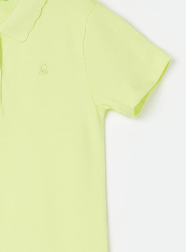 UNITED COLORS OF BENETTON Girls Textured Knit Polo Dress