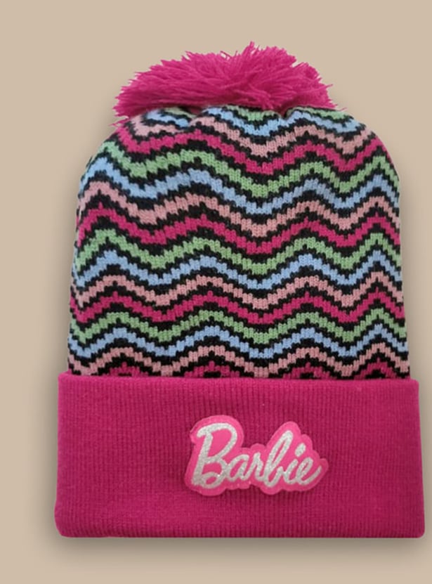 KIDSVILLE Girls Barbie Chevron Knit Beanie