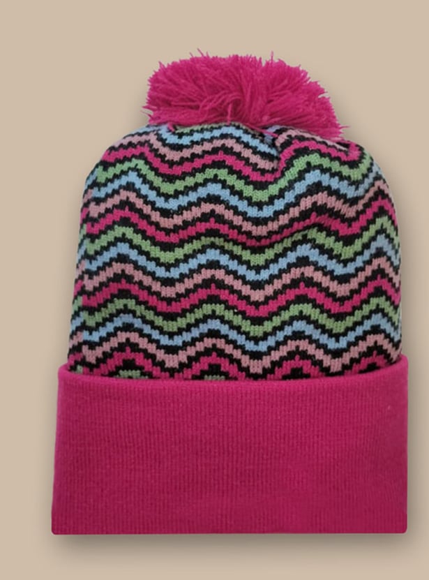 KIDSVILLE Girls Barbie Chevron Knit Beanie