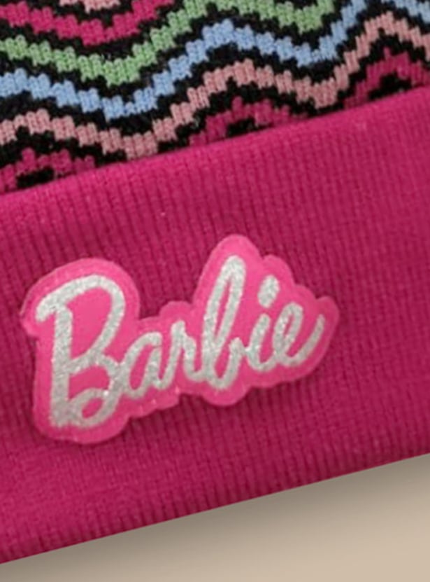 KIDSVILLE Girls Barbie Chevron Knit Beanie