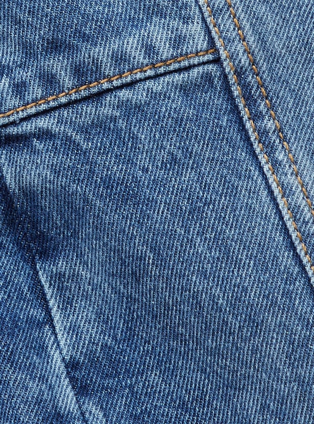 GINGER Washed Wide Leg Jeans