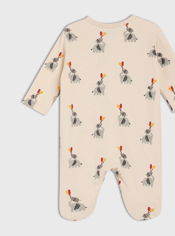 FS MINI KLUB Girls Printed Sleepsuit with Cap