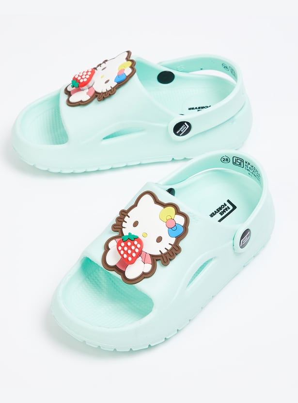 FAME FOREVER Girls Hello Kitty Applique Clogs