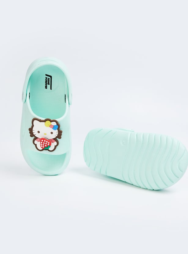 FAME FOREVER Girls Hello Kitty Applique Clogs