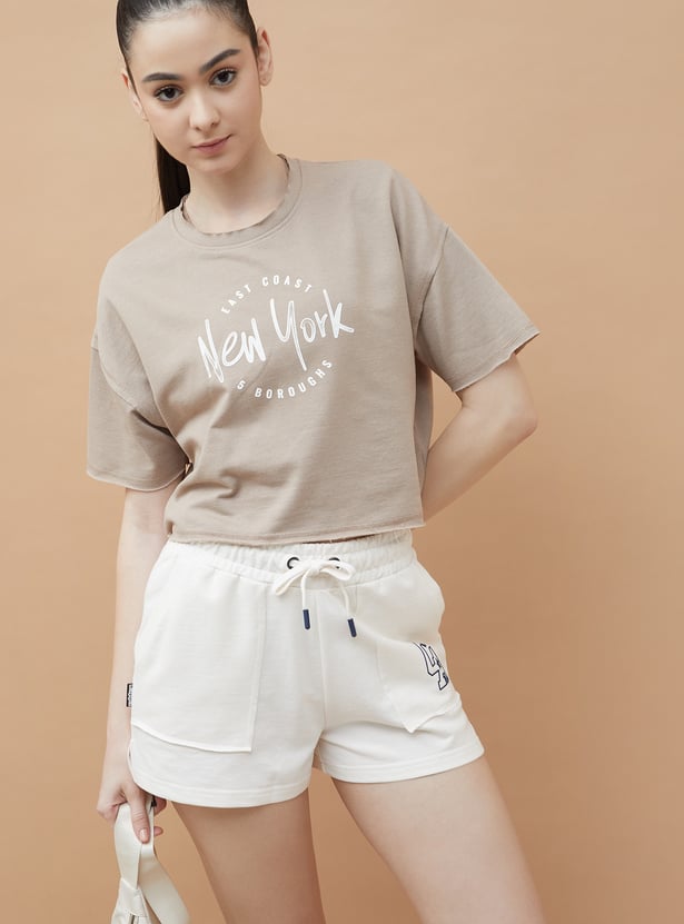 KAPPA Printed Athletic Crop T-shirt