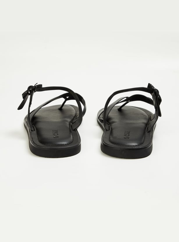 CODE Solid Sandals with Buckle Strap
