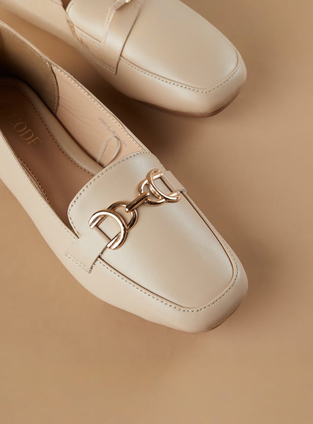 CODE Metal Accent Loafers
