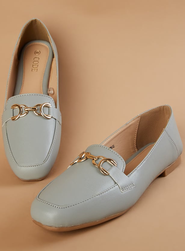 CODE Metal Accent Loafers