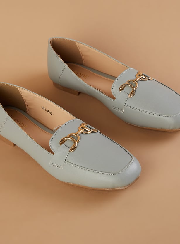 CODE Metal Accent Loafers