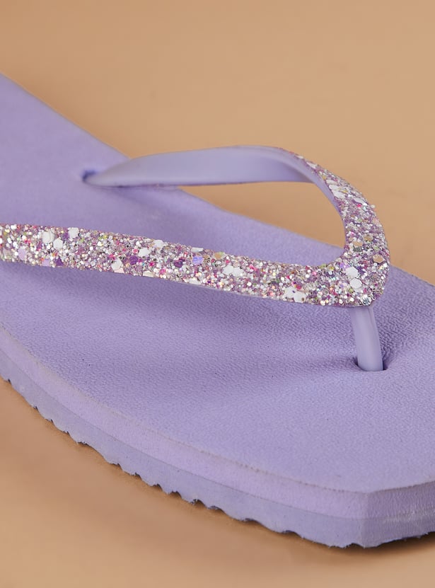 GINGER Embellished V-strap Flip Flops