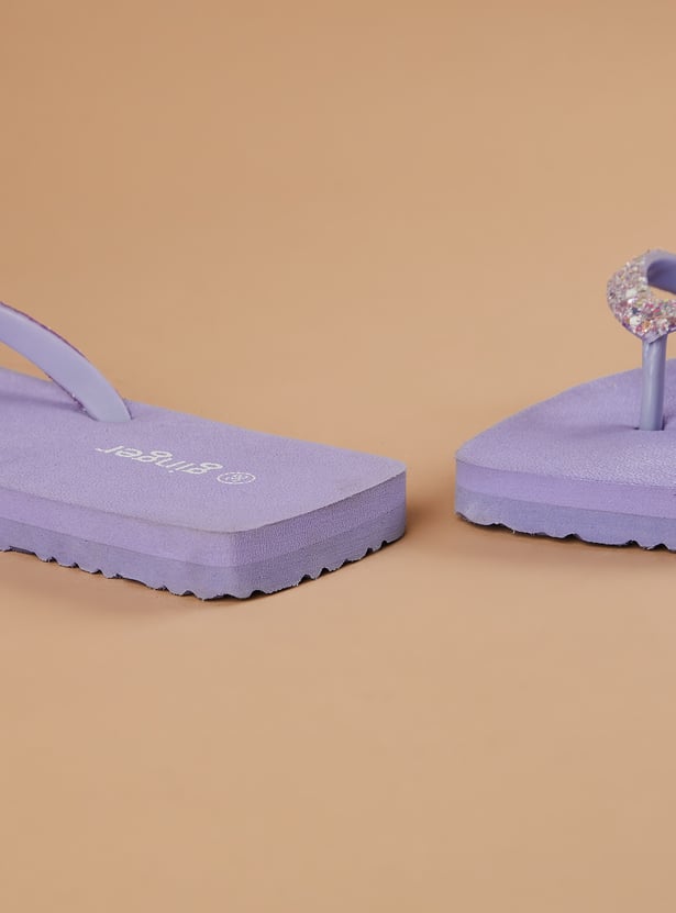 GINGER Embellished V-strap Flip Flops