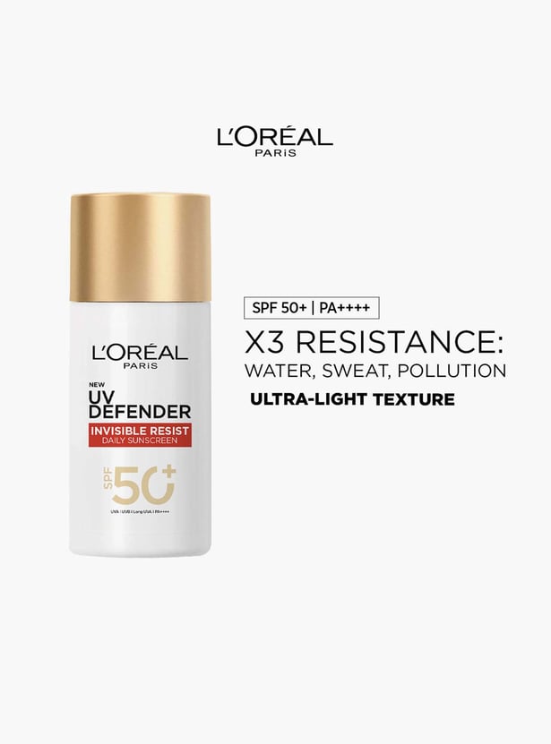 L'OREAL PARIS UV Defender Invisible Resist Daily Sunscreen SPF50+ PA++++ - 50 ml