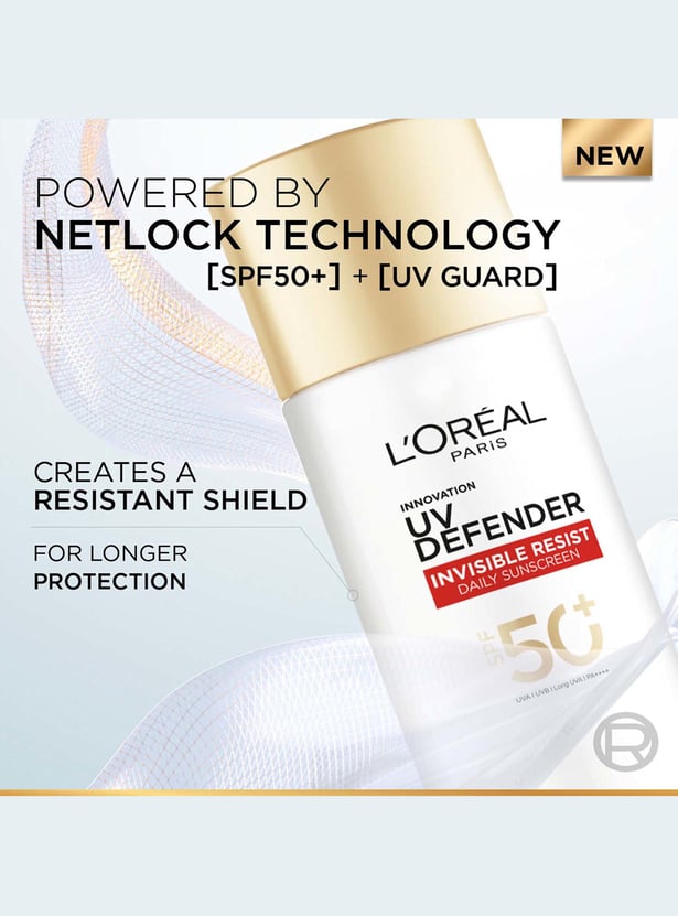 L'OREAL PARIS UV Defender Invisible Resist Daily Sunscreen SPF50+ PA++++ - 50 ml