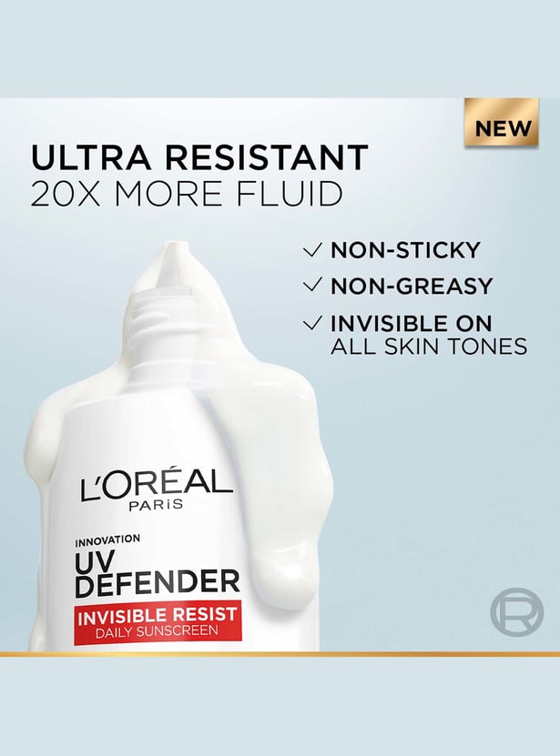 L'OREAL PARIS UV Defender Invisible Resist Daily Sunscreen SPF50+ PA++++ - 50 ml