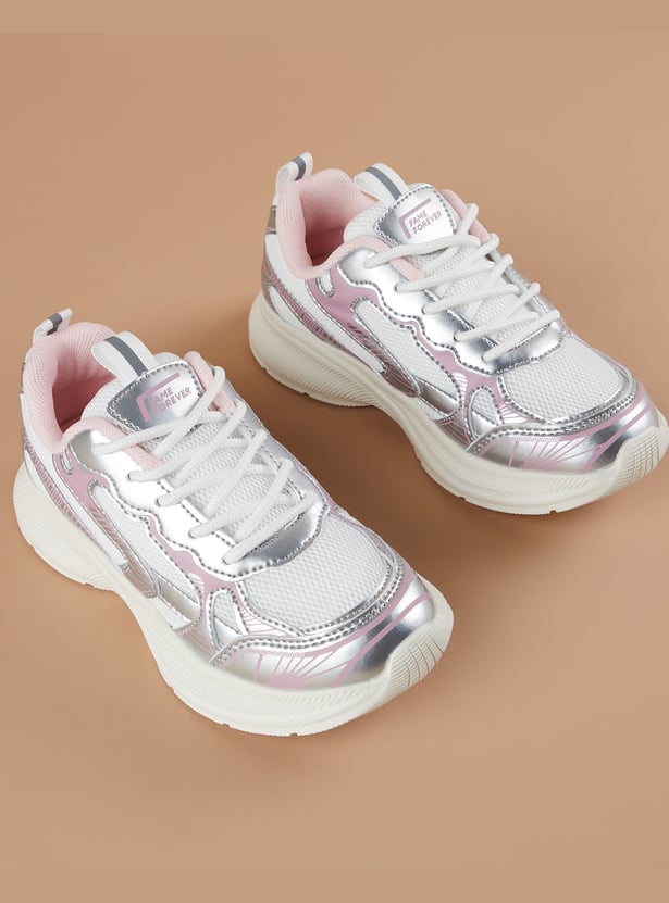 FAME FOREVER Girls Panelled Low Top Sneakers