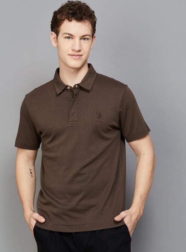US POLO ASSN Solid Slim Fit Polo T-shirt