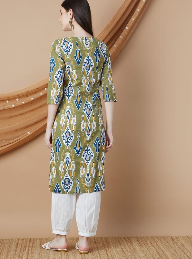 MELANGE Printed Straight Kurta Set