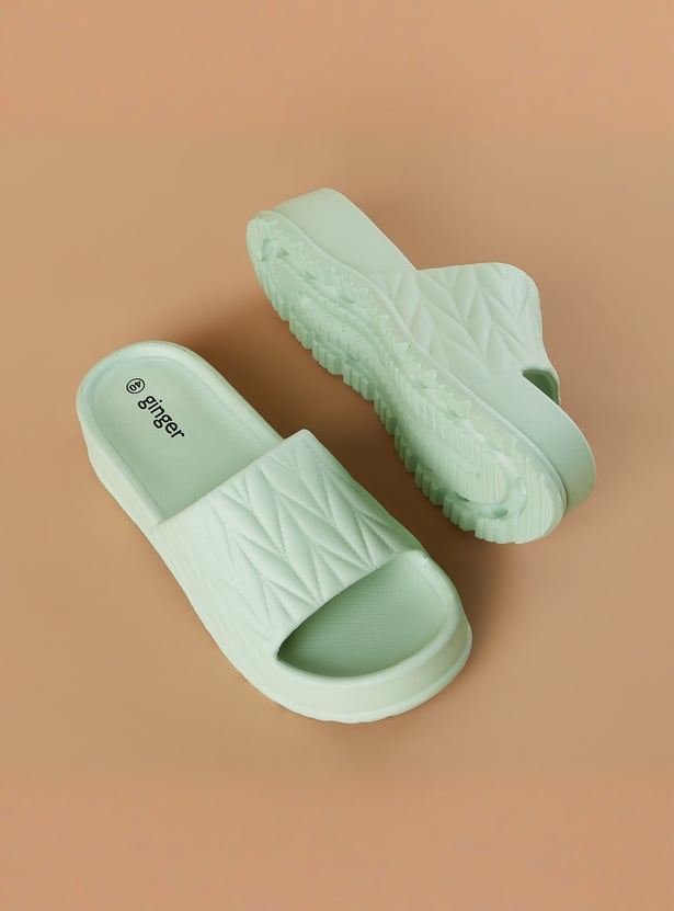 GINGER Textured Platform Sliders