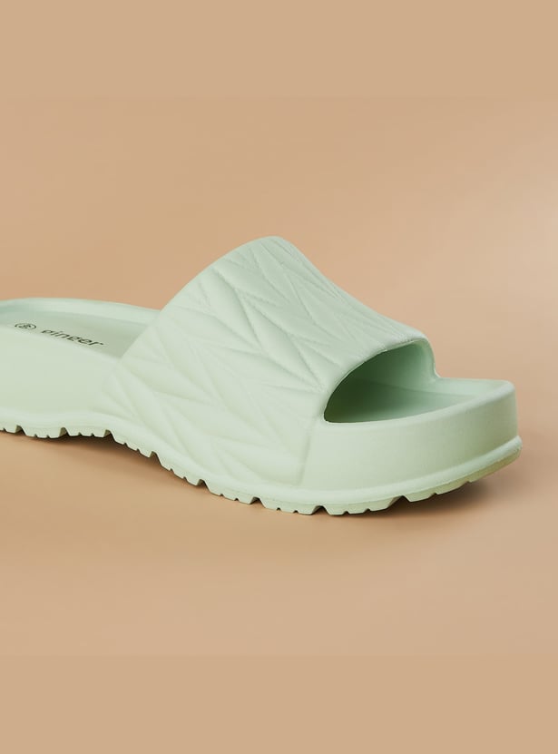 GINGER Textured Platform Sliders