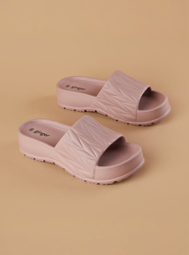 GINGER Textured Platform Sliders